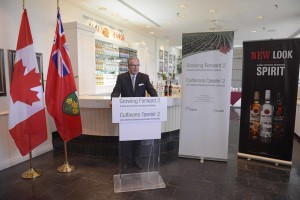 Ontario Minister of Agriculture, Food and Rural Affairs Jeff Leal at Bacardi Canada Inc. 