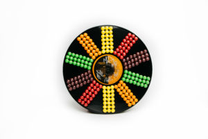 A Skittles-covered vinyl record from the Arkells